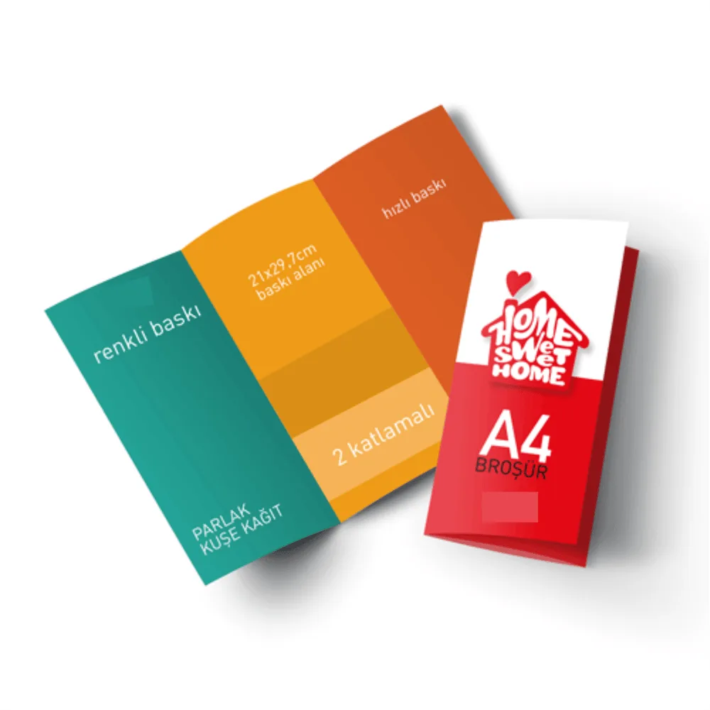 A4 İki Katlamalı Broşür